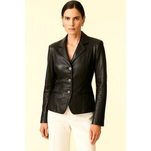 VTG Bagatelle‎ Buttery Soft Brown Leather Jacket 4P Fitted Pockets